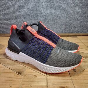 Nike React Phantom Flyknit Men's 11.5 M Athletic Run Shoes Sneakers Blue Gray